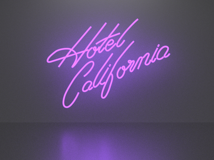 Second Life Marketplace Hotel California neon sign Full Permission